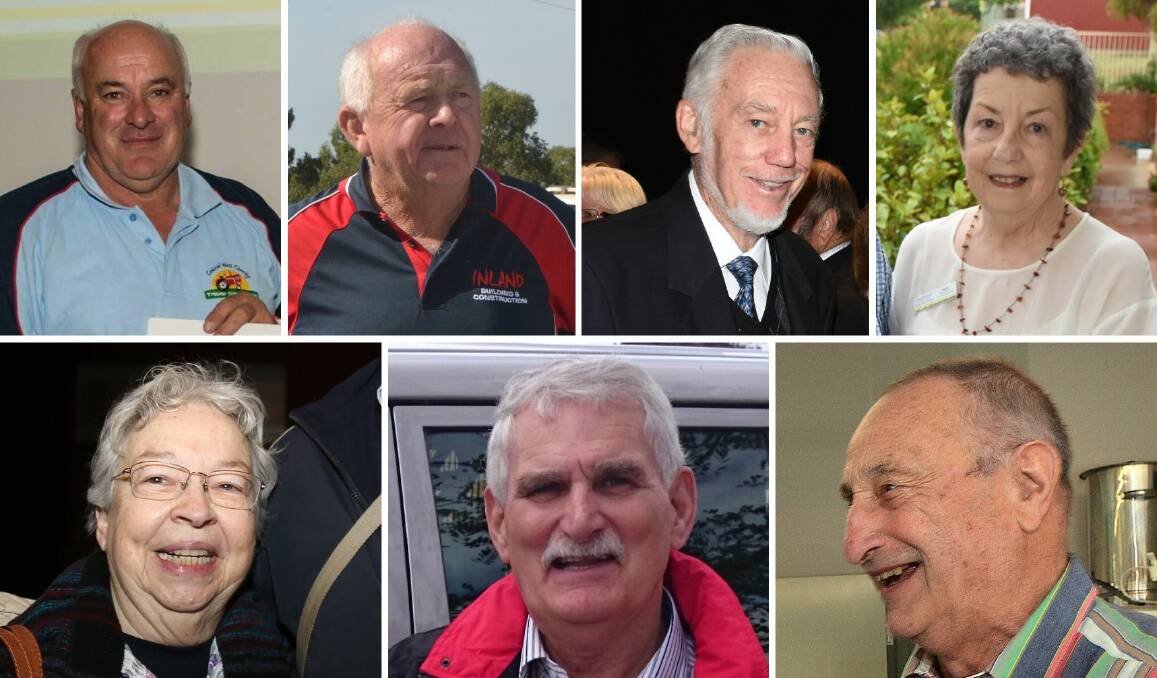 HONOURED: 2020 Bathurst Living Legend inductees [top, from left] Geoff Porter, David Pennells, Lachlan Rendall, Jane Rawlings; [bottom] Dr Martha Gelin, Arthur Davis, George Gaal.