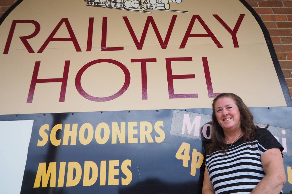 ALL ABOARD: New owner Geraldine Williams is excited for tomorrow's relaunch of the Railway Hotel. Photo: SAM BOLT 121018sbgera1