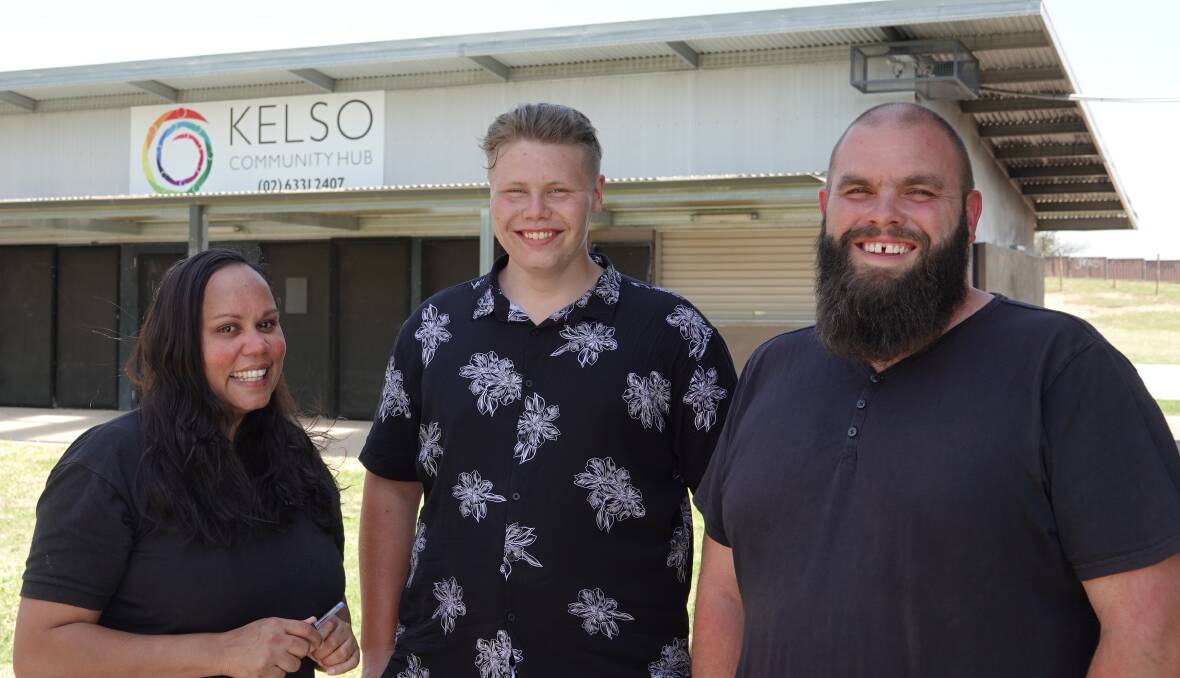 YOUTH OUTREACH: Bathurst Young Mob co-ordinator Shona Kennedy, participant Jake Callaghan and FACS project officer Sam Nelson.