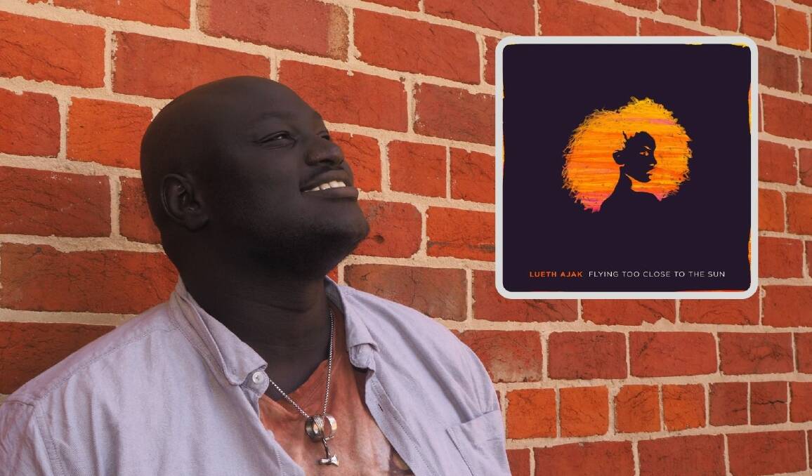 NEW TUNE: Bathurst musician Lueth Ajak will launch 'Flying Too Close to the Sun' [single art inset] on February 12. Photo: SAM BOLT