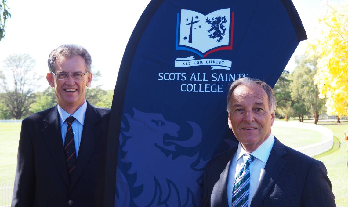 FRESH FACE: Newly appointed Scots All Saints College headmaster John Weeks [right] with the College's council chairman Hamish Thompson.