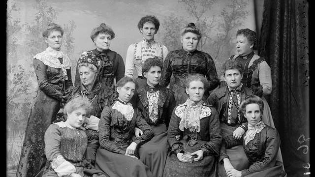 The Womanhood Suffrage League of NSW, 1902. The Golding sisters, who were born in Tambaroora, were key figures in the movement. Photo: SUPPLIED