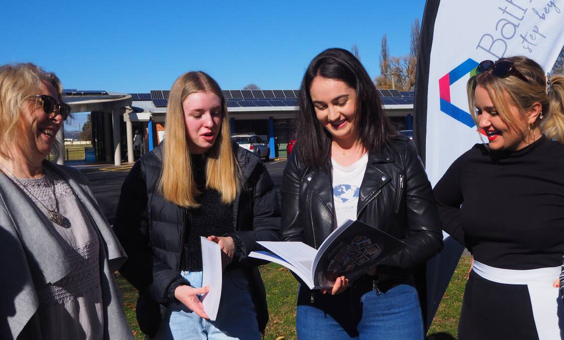 COMBINED EFFORT: Bathurst Beaters treasurer Janelle Gervasoni with Charles Sturt University second-year PR/advertising students Claudia Bergen, Ellie Doheny and Lily O'Toole. Photo: SAM BOLT