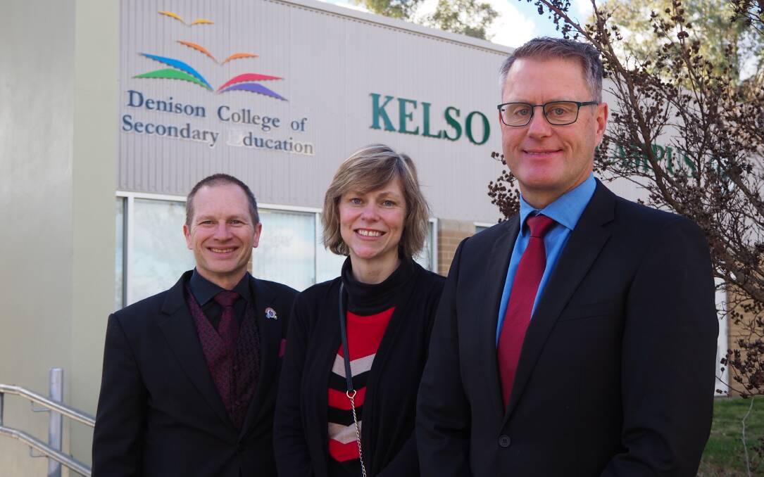 NEW ROLES: Incoming NSW Secondary Principals' Council [SPC] president Craig Petersen, Kelso High Campus principal Stephanie Scott and Denison College principal Mick Sloan. The trio will assume their new roles in Term 3.
