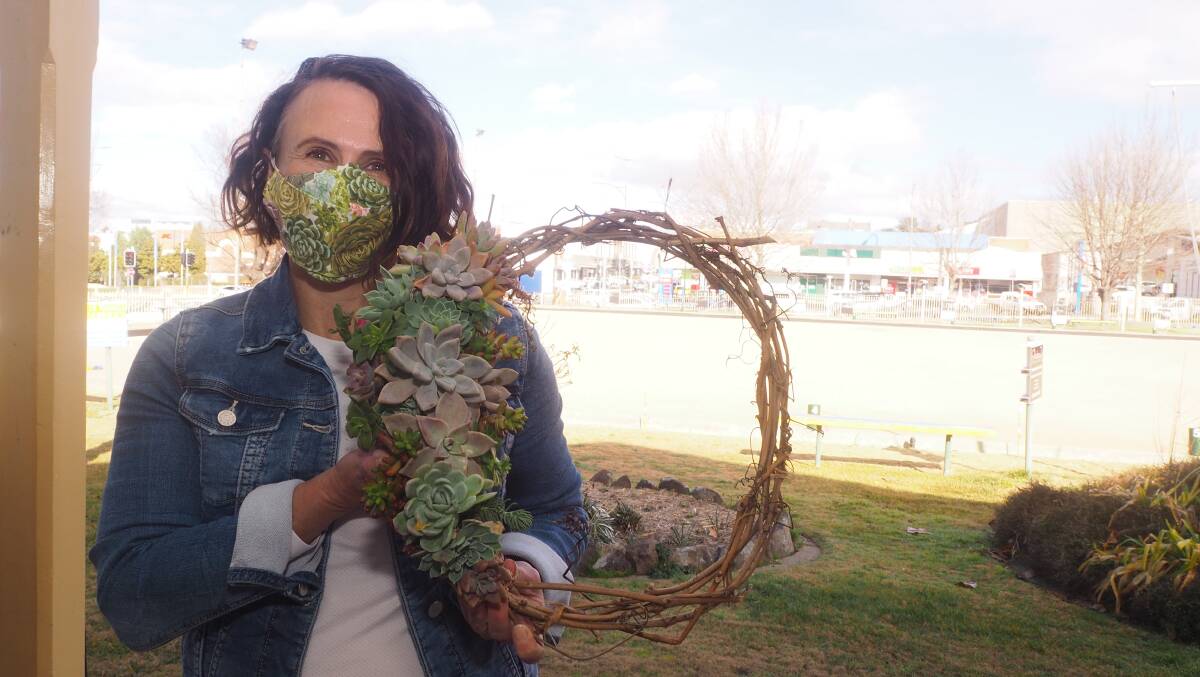 WREATH: Pop-up Succulent Shop owner Renelle Fitzgerald will host the first in a series of Friday night events at The Greens on William this Friday.