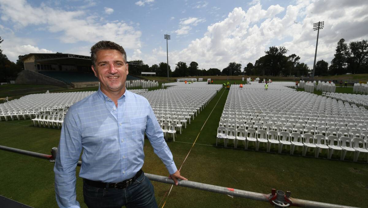 CHAIR CITY: Tour promoter Matthew Lazarus-Hall said Bathurst is in for a spectacle with Sir Elton John's concert tomorrow. Photo: CHRIS SEABROOK