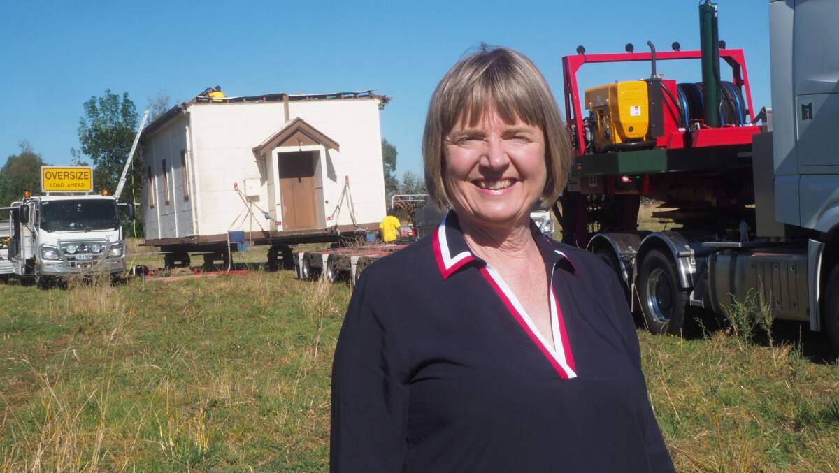 PROGRESS: 'Littlebourne' owner Annabelle Warren with the heritage Corowa church that will be redeveloped into accommodation.