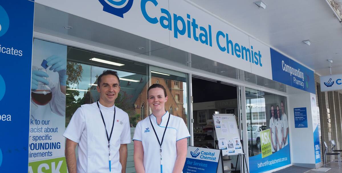 REBRAND: Capital Chemist Bathurst [formerly John Matthews and Co.] co-owners Marcus Heiner and Jessica Morgan-Thomas. Photo: SAM BOLT