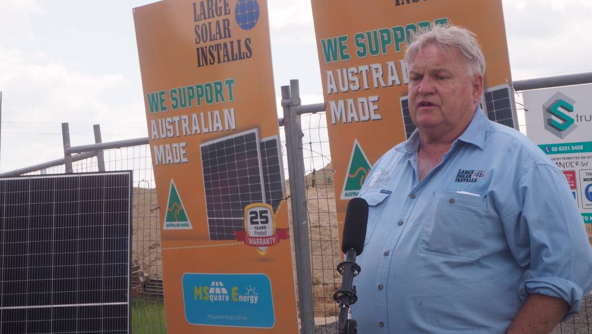 SOLAR SCORE: Large Solar Installs director Darryl Leahey said the facility is among the most significant renewable energy developments in Australia's history. Photo: SAM BOLT