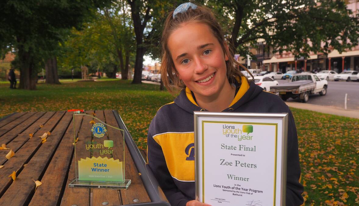 STATE WINNER: Bathurst High Campus' Zoe Peters will represent NSW at the Lions Youth of the Year national final. Photo: SAM BOLT