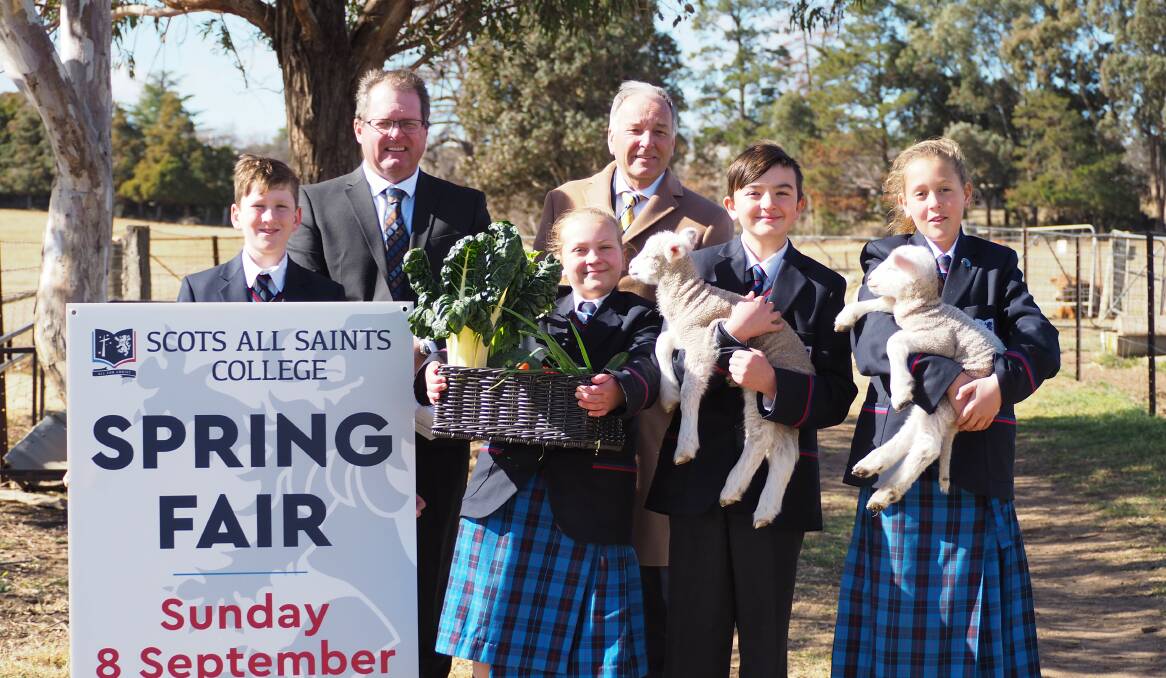 DREAM OF SPRING: Scots All Saints College director of middle school Chris Jackman and headmaster John Weeks with middle school students Will Wallace, Charlotte McCumstie, James King and Harriet Koffman.