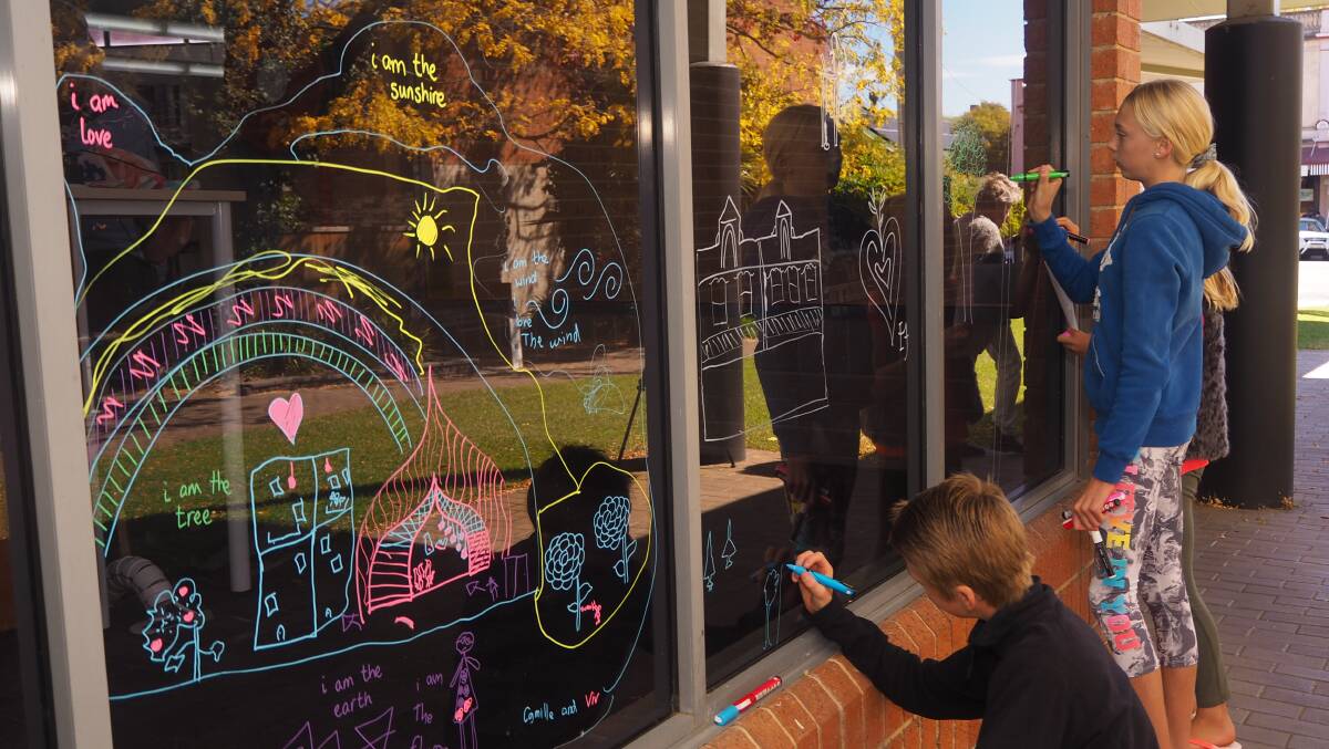 WINDOW ART: Colourful window creations will once again feature among the Bathurst Library's school holiday program. Photo: SAM BOLT