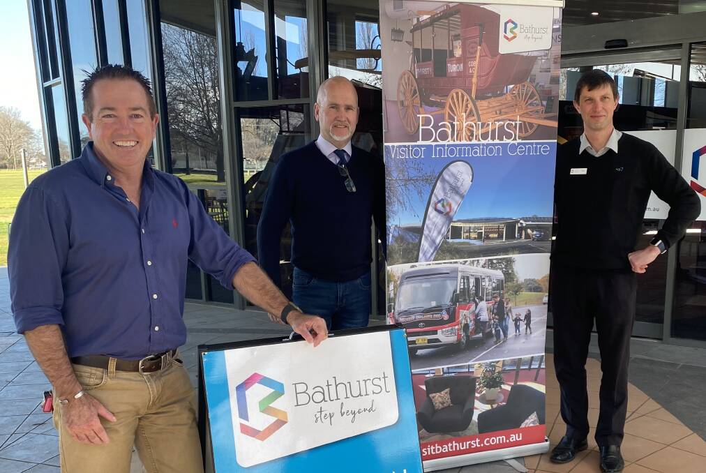 SAFEGUARD FOR TOURISM: Bathurst MP Paul Toole, mayor Ian North, and council tourism and visitor services manager Dan Cove.