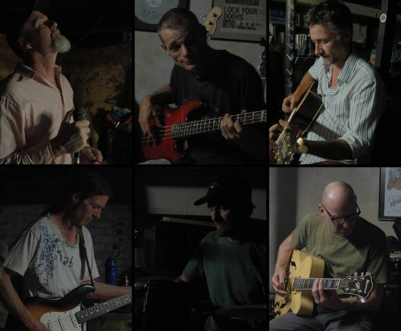 GOT THE CLIMATE CHANGE BLUES: [clockwise from top left] 10th Man members Ray Mjadwesch, Paul McIlwraith, Mat Hale, Phil Blatch, Tim Bergen and Owen White. Photos: SAM BOLT