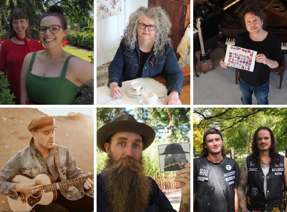 GROWING THE SCENE: There was a healthy host of new material released by Central West-based musicians in 2019. Pictured artists: [clockwise, from left] Smith & Jones, Genni Kane, Kris Schubert, Tempermore, Andy Nelson and Robbie Mortimer. Photos: SAM BOLT, SUPPLIED