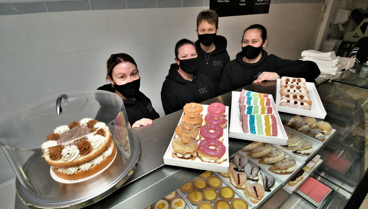 BAKEHOUSE ON HOWICK OPENS: Bakehouse on Howick staff members Michelle Willott, Alison Vavasour, Mel Collins and Lauren Mason. Photo:CHRIS SEABROOK 081621cbakehouse