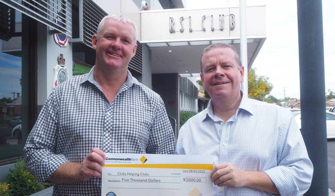 HELPING HAND FOR FLOOD-STRICKEN COMMUNITIES: Bathurst RSL Club operations manager Mark Burns and chief executive officer Peter Sargent. Photo: SAM BOLT