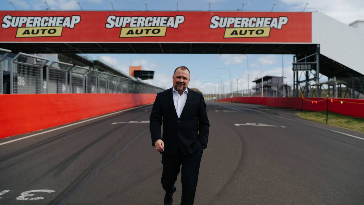 HUNT'S TRACKING WELL: VERTO chief executive officer Ron Maxwell at Mount Panorama's Pit Straight. Photo: SUPPLIED