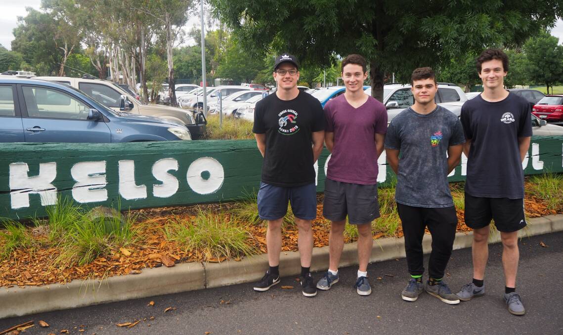 JOB DONE: Kelso High graduates Jake Parker, Ben Howle, Ethan Hamer and Jackson Howle are pleased with their HSC results. Photo: SAM BOLT