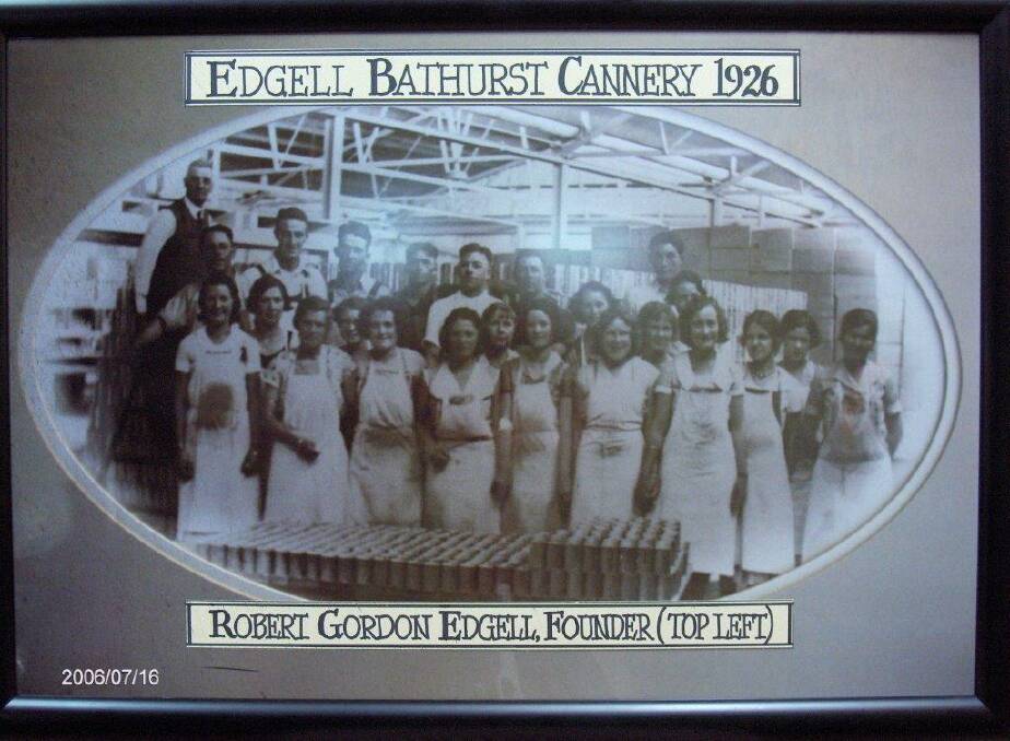 A PART OF HISTORY: Edgell Bathurst Cannery Workers with founder Robert Gordon Edgell, 1926. [photo supplied by Ray Stapley]