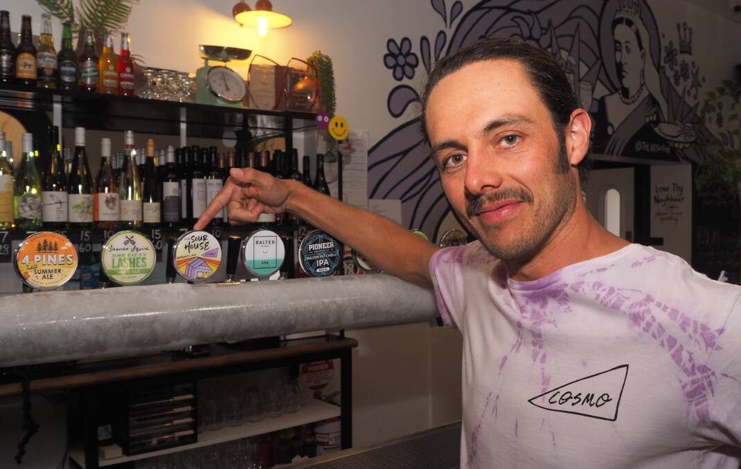 SECOND RELEASE: Cosmo Brewing's Ian Carman with his new beer, Sour House, on tap at The Victoria Bathurst. Photo: SAM BOLT