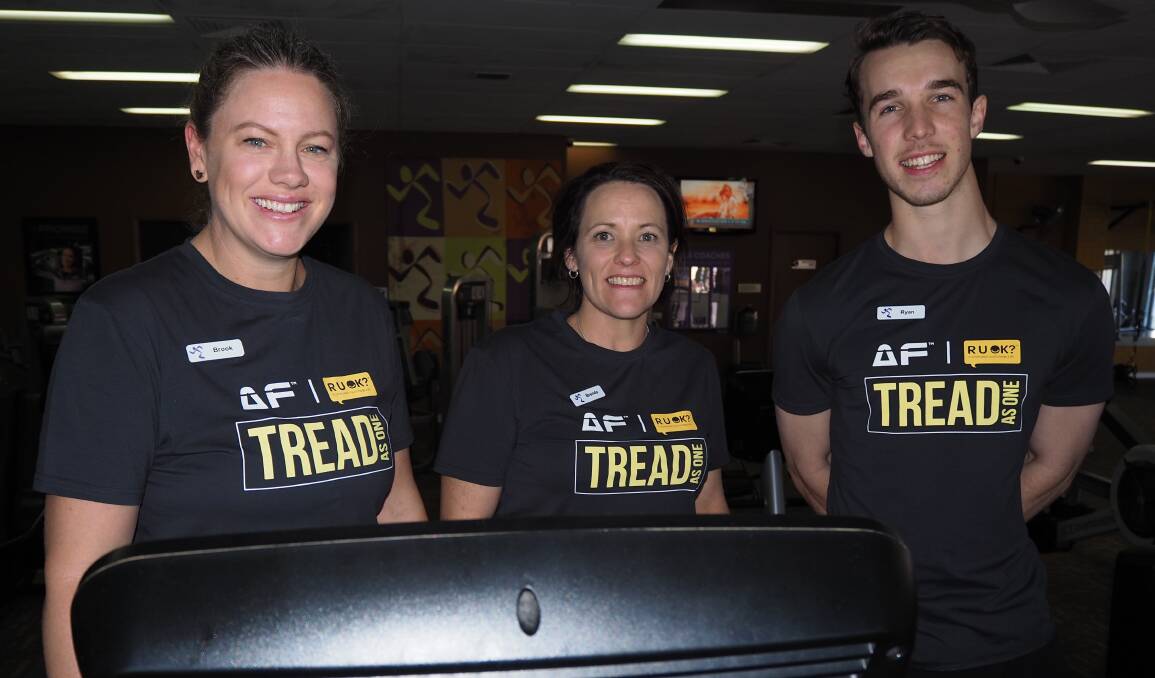 CHARITY: Anytime Fitness Bathurst's Brook Hurditch, Brenda Smith and Ryan Beetson will be running a 24-hour treadmill challenge this Friday.