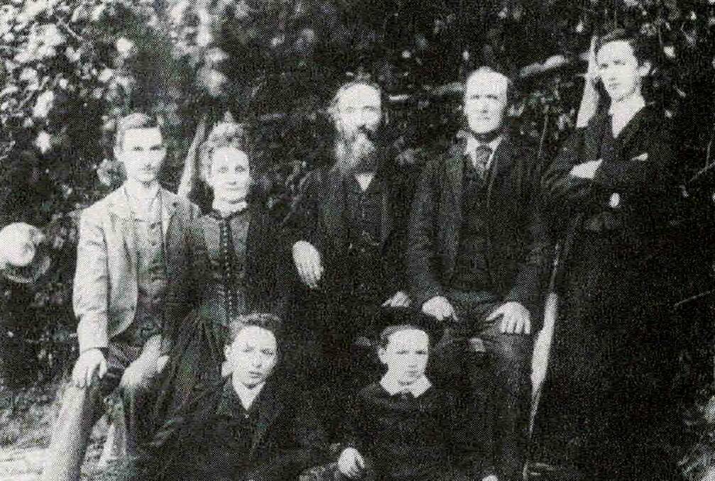 Mary McLean [back, second from left] with her family in Hill End, 1893. Photo: SUPPLIED