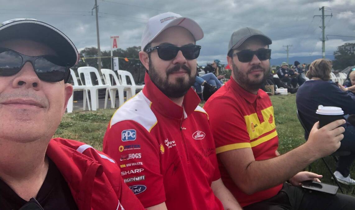 FAMILY: Bathurst's Mark Evans with sons Mike and Dave. Photo: SUPPLIED