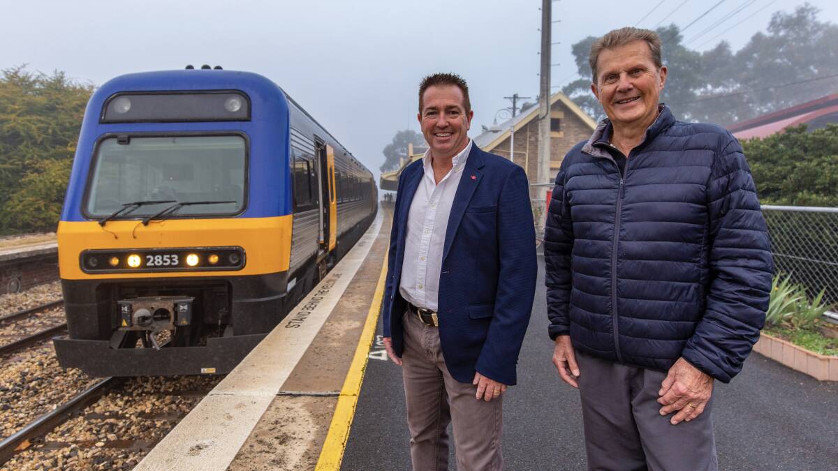 ROOM FOR A THIRD: Bathurst Rail Action Group chairman John Hollis [right] pictured with State Member for Bathurst Paul Toole. Photo: SUPPLIED