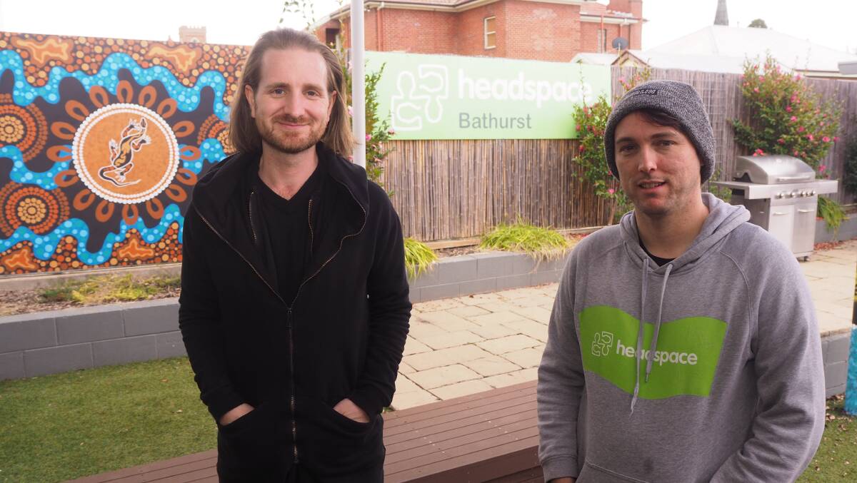 The Champions founder Nic Newling with headspace Bathurst community engagement officer Jake Byrne. Photo: SAM BOLT