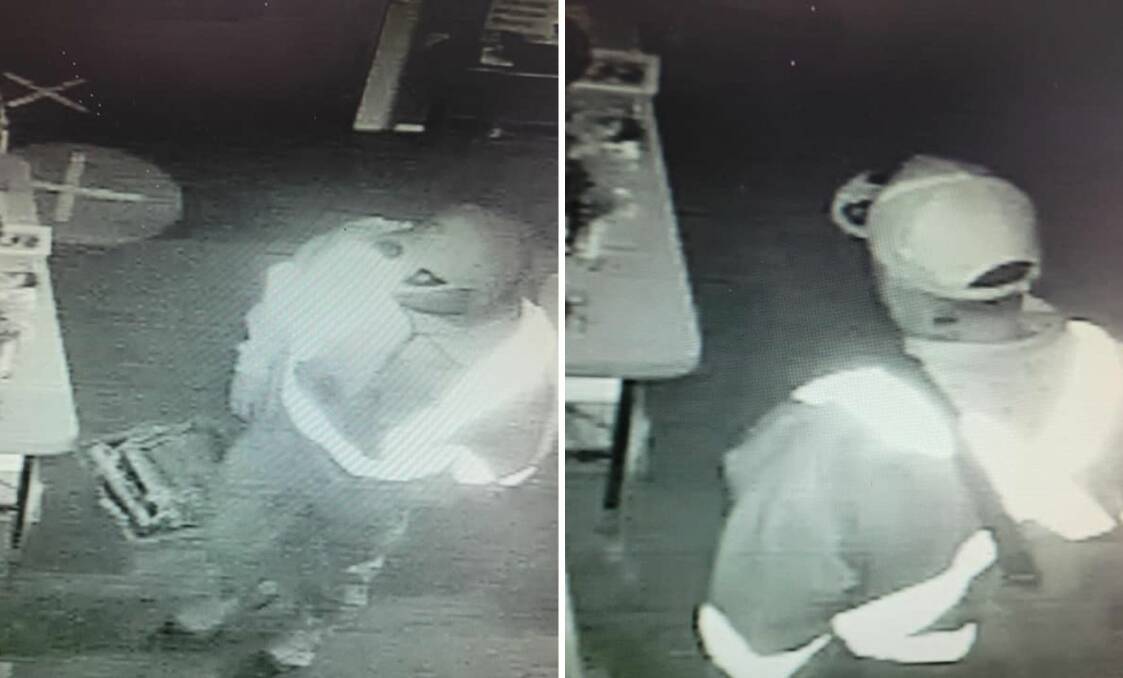 CULPRIT: Photos of the burglar captured on the store's CCTV. Photo: SUPPLIED