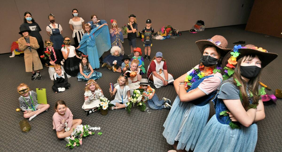 DRESS UPS : School students participating in a holiday workshop at BMEC on Wednesday. Photo: CHRIS SEABROOK