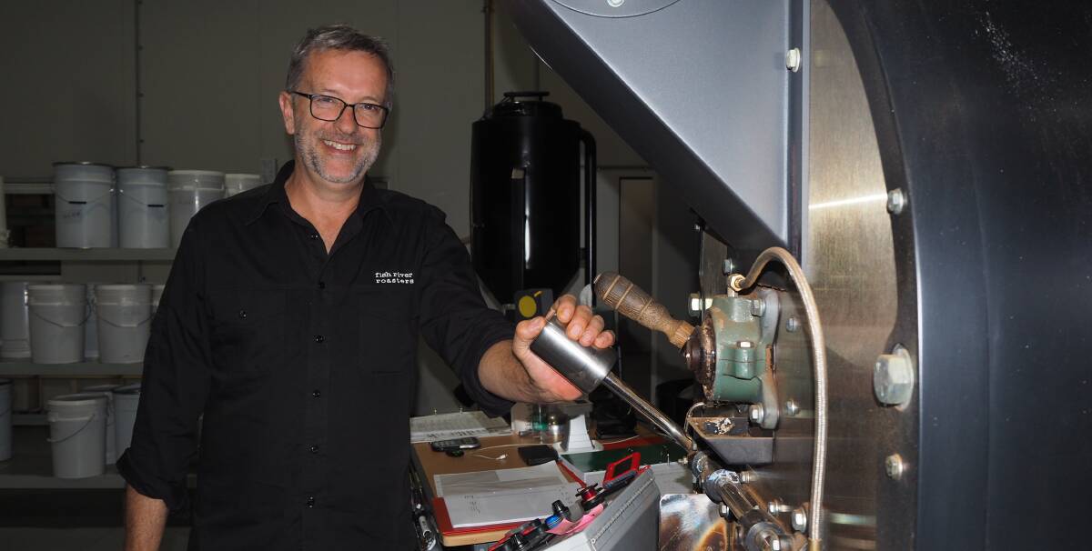 DAILY GRIND: Fish River Roasters owner Peter Harrison said the business is utilising their online presence to spread the benefits of fresh, locally roasted coffee.