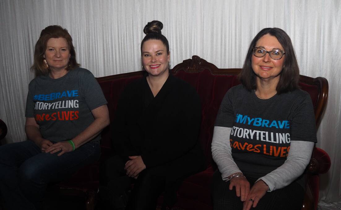 STARTING CONVERSATIONS: 'This Is My Brave' performers Melissa Robertson, Trish Carr and Sharyn Semmens will broach the subject of mental health through music, art and storytelling respectively. Photo: SAM BOLT