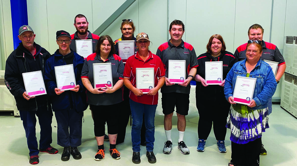 ACKNOWLEDGEMENT: Glenray Industries laundry employees receiving their Recognition of Service Awards last week. Photo: SUPPLIED