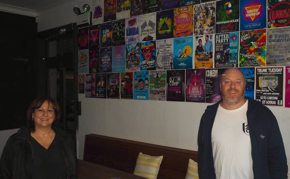 WALL OF EVENTS: Elephant and Castle co-owners Annette Amerio and Campbell Gibson have been keeping in touch with their dedicated clientele throughout the COVID-19 period. Photo: SAM BOLT