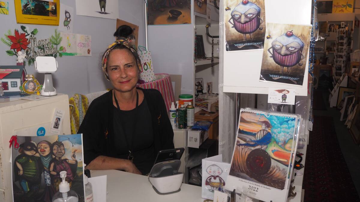 PICTURESQUE: The Bathurst Eccentric owner Melanie de Boehmler with some of the unique creations at her Keppel Street store. Photo: SAM BOLT