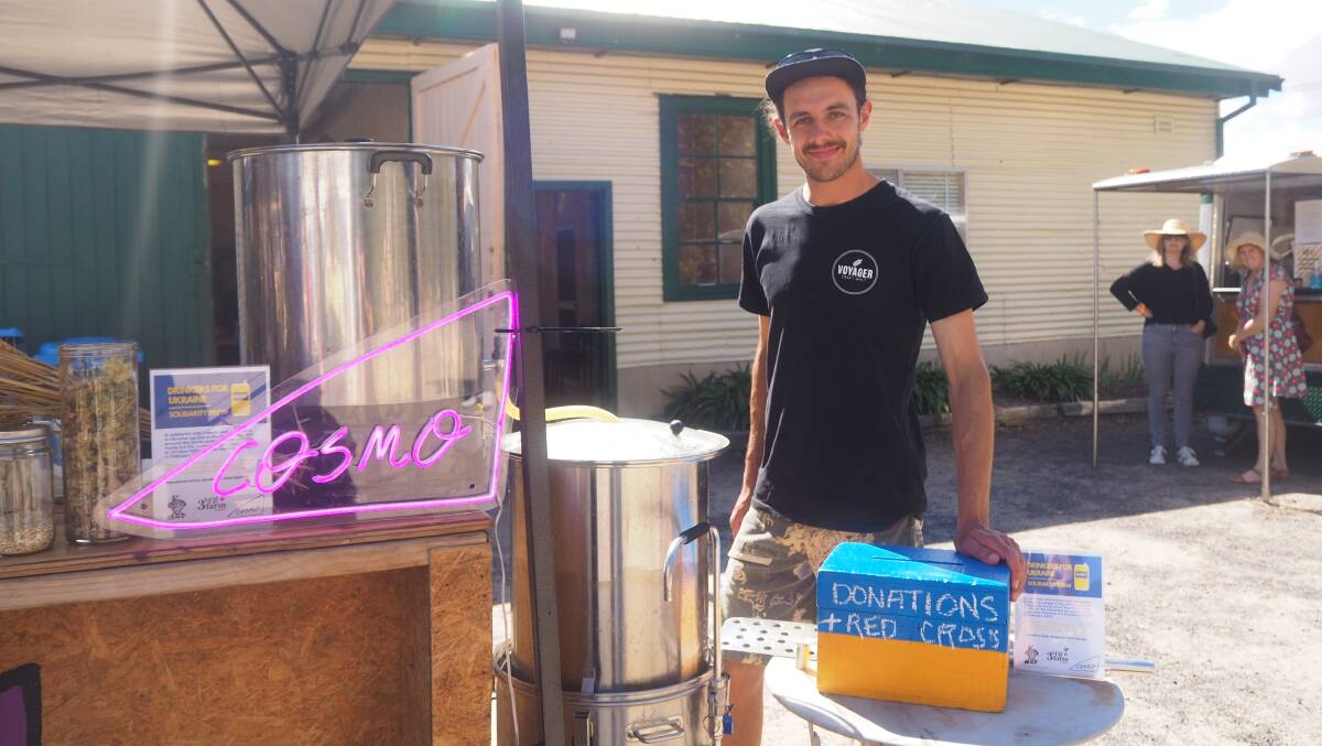 SOLIDARITY BREW: Cosmo Brewing's Ian Carman brewing a Ukrainian-inspired stout at the Bathurst Heritage Trades Trail. Photo: SAM BOLT