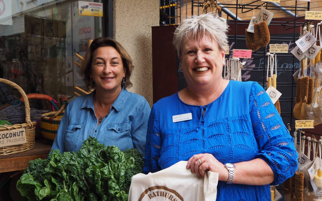 SMART SHOPPING: Bathurst Wholefood Co-operative coordinator Denise O'Grady and Councilor Jacqui Rudge promoting this weekend's Sustainable Living Expo. Photo: SAM BOLT