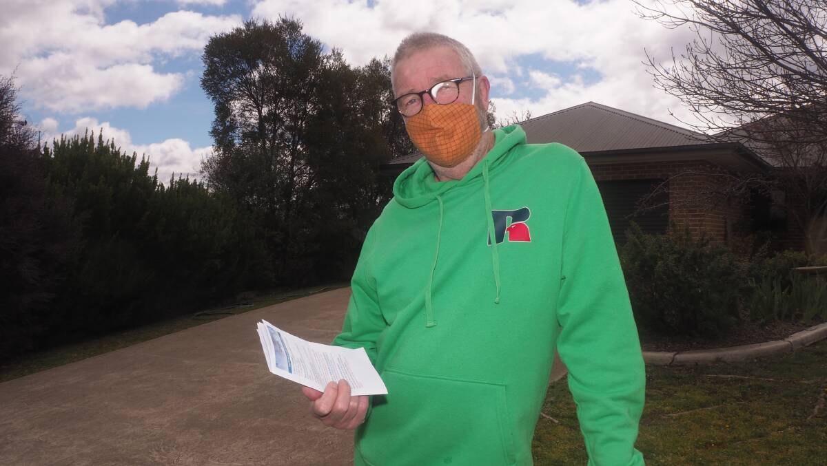 JUNK MAIL: Kelso resident Hans Stroeve has called out an unsolicited letterbox drop spreading alternate COVID-19 'facts'. Photo: SAM BOLT