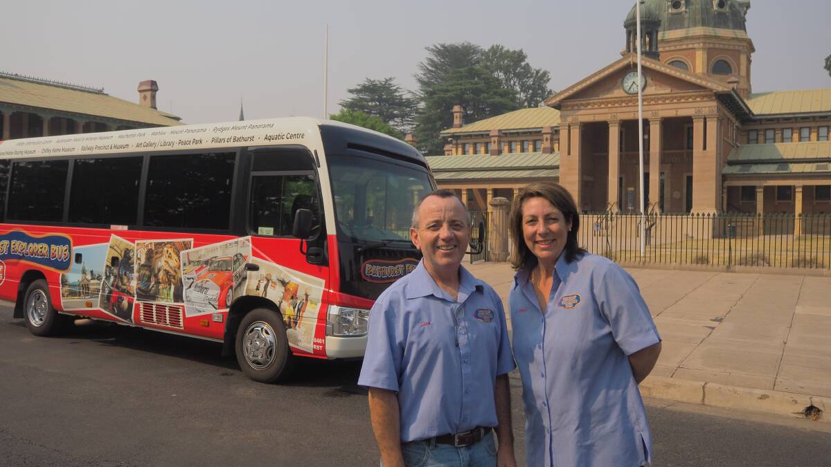SIGHTS AND SURROUNDS: Bathurst Explorer Bus drivers Ian Redpath and Linda Turcsanyi have been impressed with visitor turnout throuhgout the year. Photo: SAM BOLT