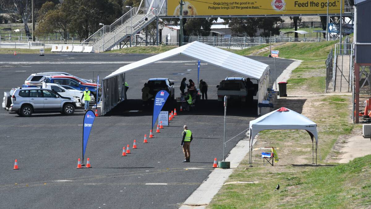 TESTING TIMES: The COVID-19 testing station set up at Mount Panorama on Wednesday. Photo: CHRIS SEABROOK