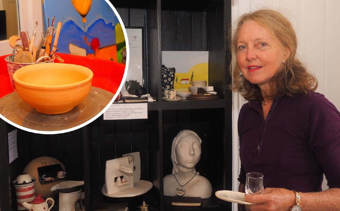 MANY TALENTS: Local potter, painter and poet Jennie Pottie will host an open day at her home studio on April 16 for members of the community interested in the practice of pottery. Photos: SAM BOLT