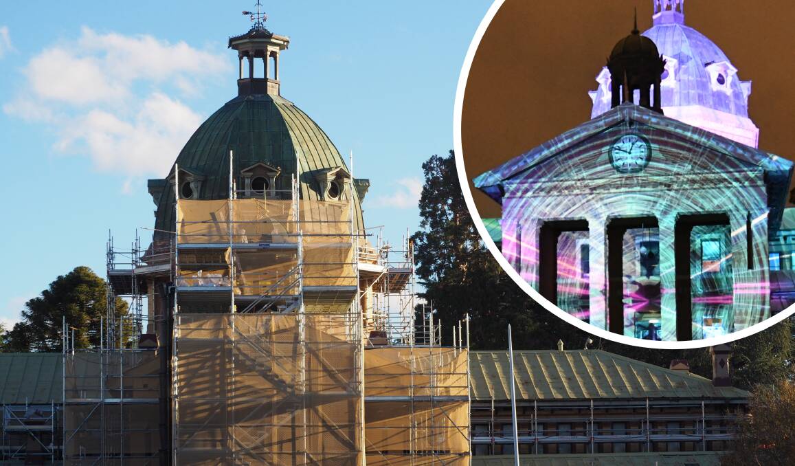 CHANGES: Ongoing restorative works will prevent Bathurst Court House from being part of the Winter Festival's illuminations this year. Photos: FILE