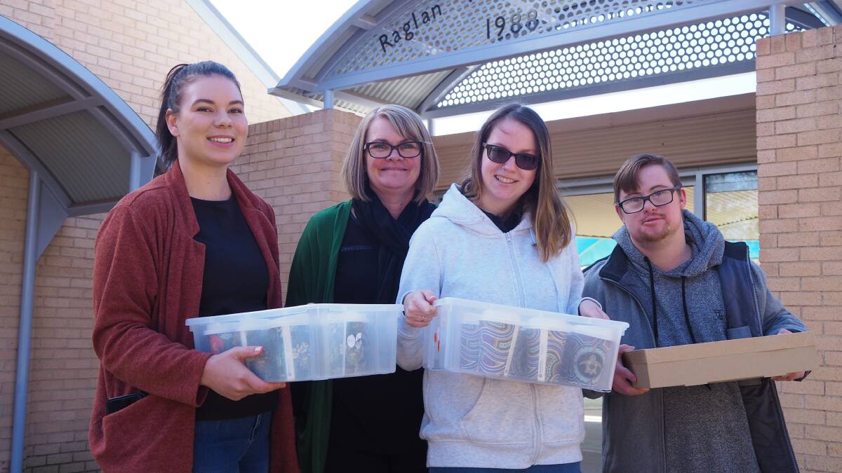 DELIVERY: Raglan P.S. assistant principal Kaileen Carr [in green] with Cafe on Corporation manager Caitlin Symes and employees Lara Matheson and Mitchell Smth.