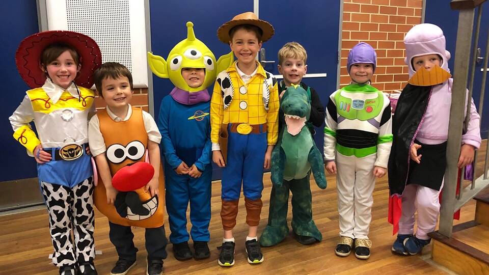 REACH FOR THE SKY: Bathurst Public School kindergarten students preparing for their Toy Story-inspired segment in the upcoming concert. Photo: SUPPLIED