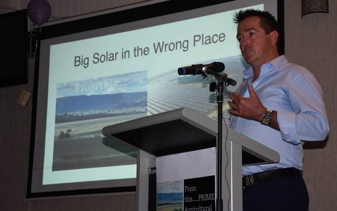 WRONG PLACE: Bathurst MP Paul Toole was at the information night about the proposed Brewongle Solar Farm at Paddy's Hotel. Photo: NADINE MORTON 112817nmsolar9