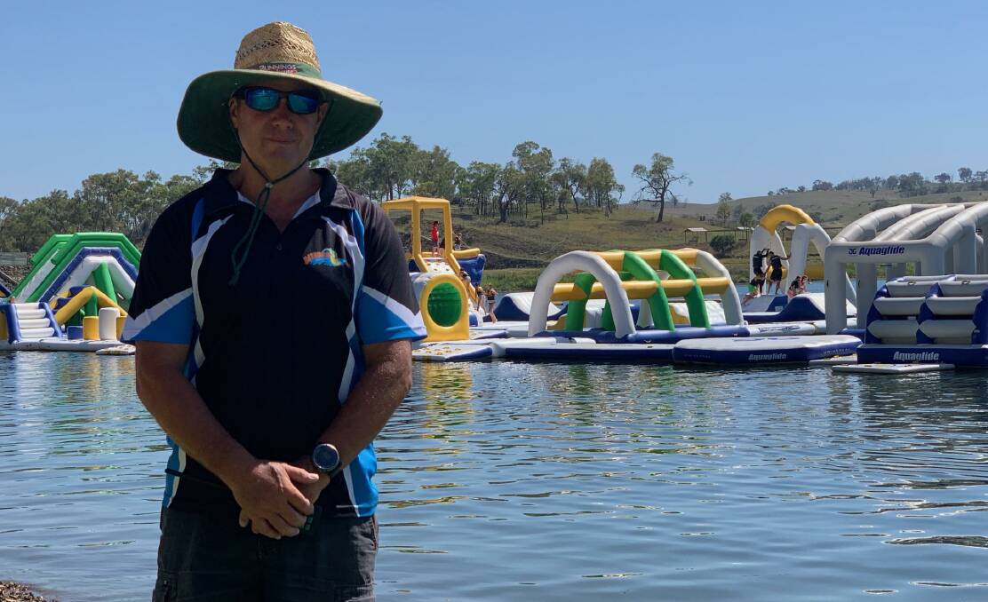 HOT AND COLD: Bathurst Aqua Park owner Michael Hickey says his job is both the hottest and coolest in town during the heatwave. Photo: SUPPLIED 011719dam1