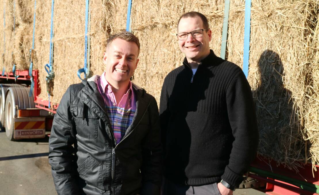 KEEN TO HELP: Rural Aid ambassador Grant Denyer and Blayney Community Baptist Church pastor Brad Hewitt. Photo: SUPPLIED 090418drought2