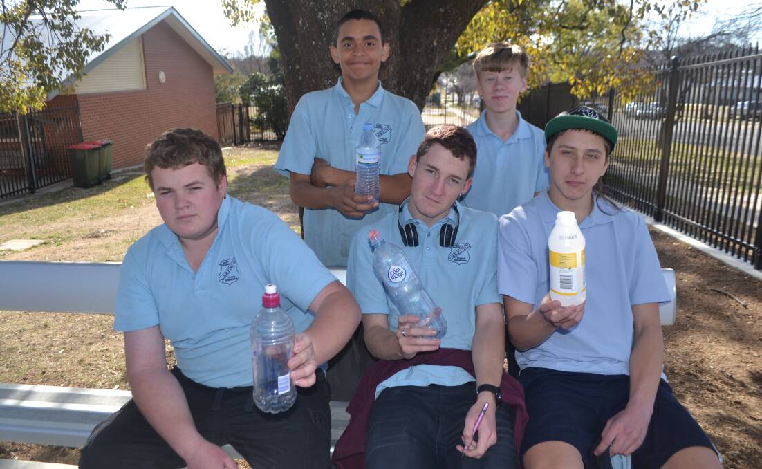 GREAT FUNDRAISER: Carenne School students (back) Stanley, Josh, (front) Cody, Connor and Lachlan. Photo: NADINE MORTON 082018nmcarenne